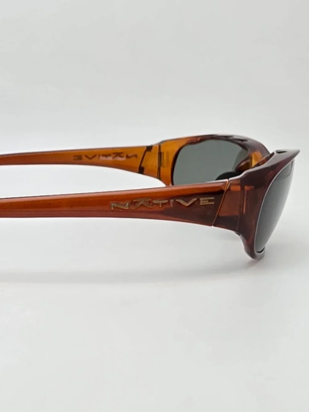 Native Throttle Lager Frame Polarized Green Lens Sunglasses Italy 57-16-128
